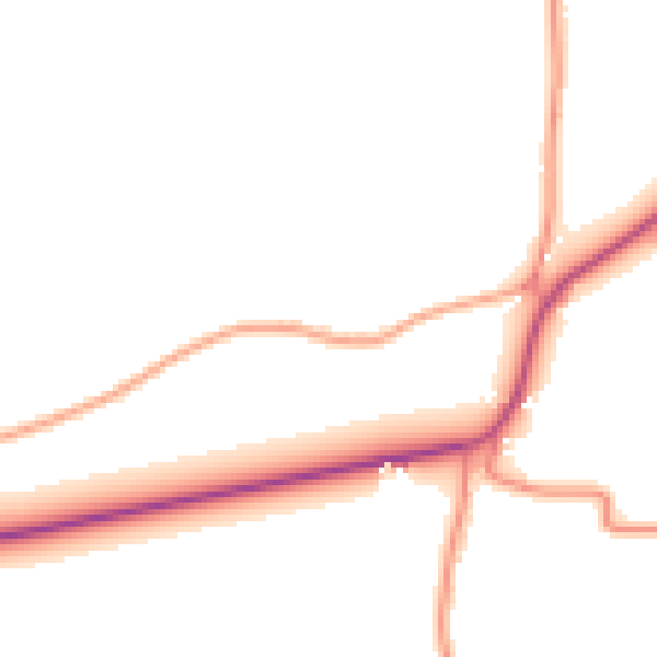 Daytime road noise heatmap for PE11 4HD