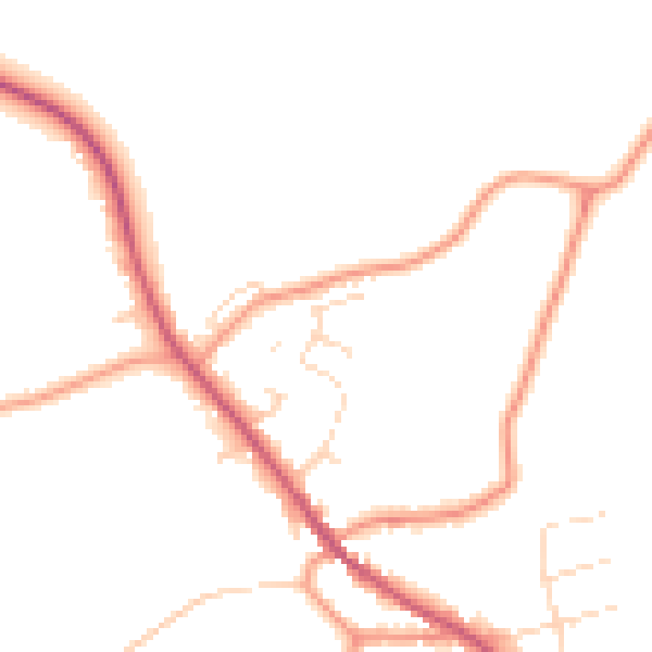 Daytime road noise heatmap for PE11 4HP