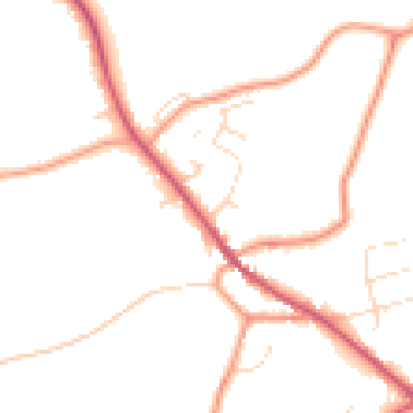 Daytime road noise heatmap for PE11 4NA