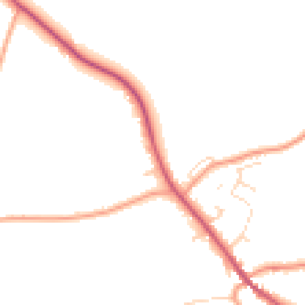 Daytime road noise heatmap for PE11 4NB
