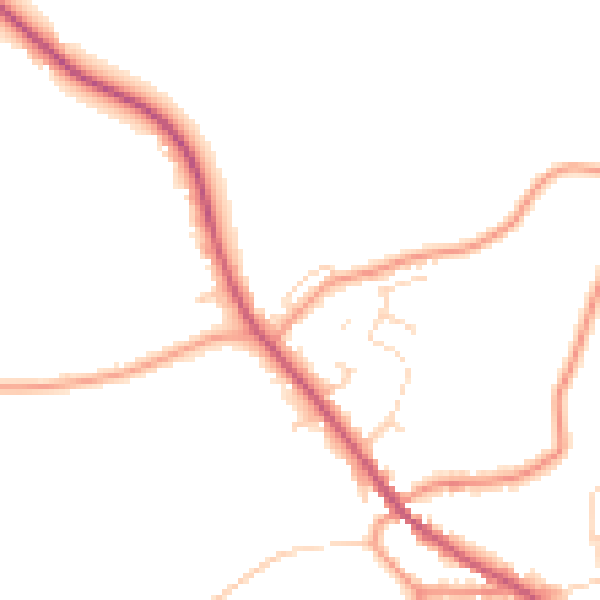 Daytime road noise heatmap for PE11 4NE