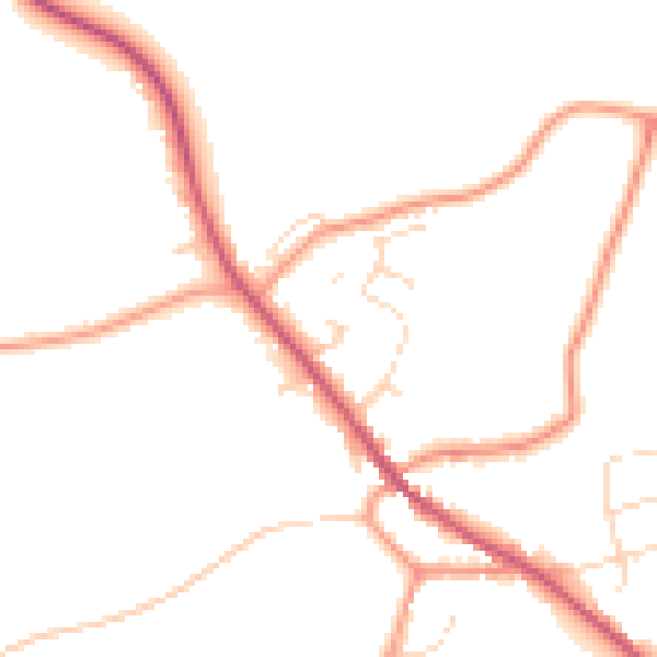Daytime road noise heatmap for PE11 4PF