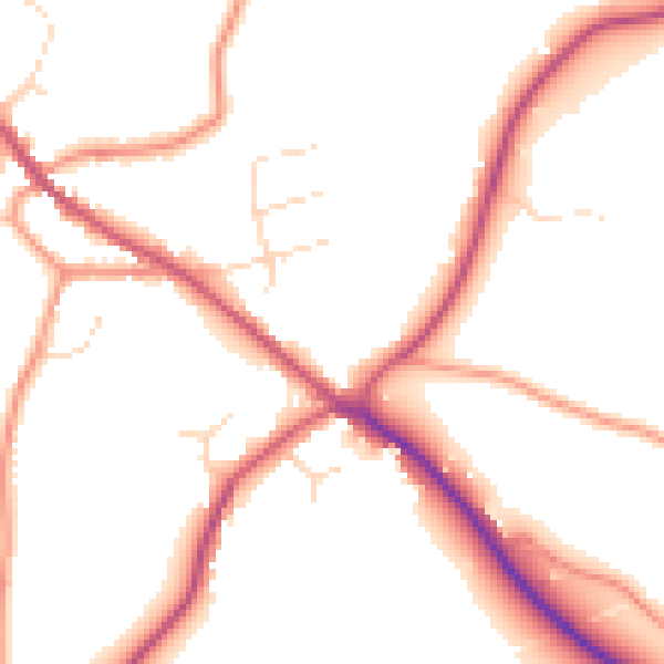 Daytime road noise heatmap for PE11 4PH