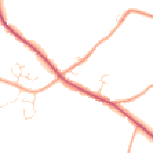 Daytime road noise heatmap for PE11 4PQ