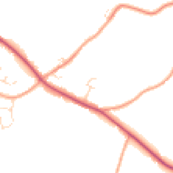 Daytime road noise heatmap for PE11 4PR