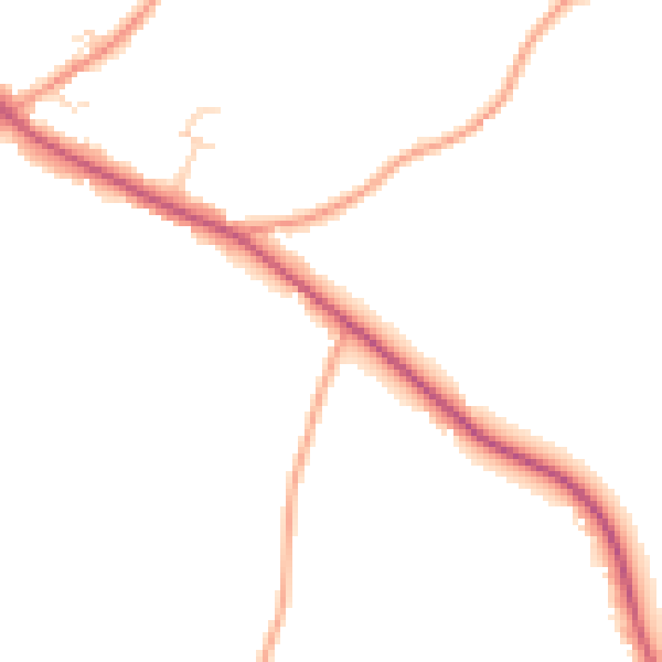 Daytime road noise heatmap for PE11 4PS