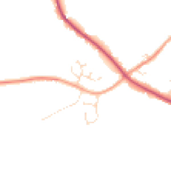 Daytime road noise heatmap for PE11 4PU