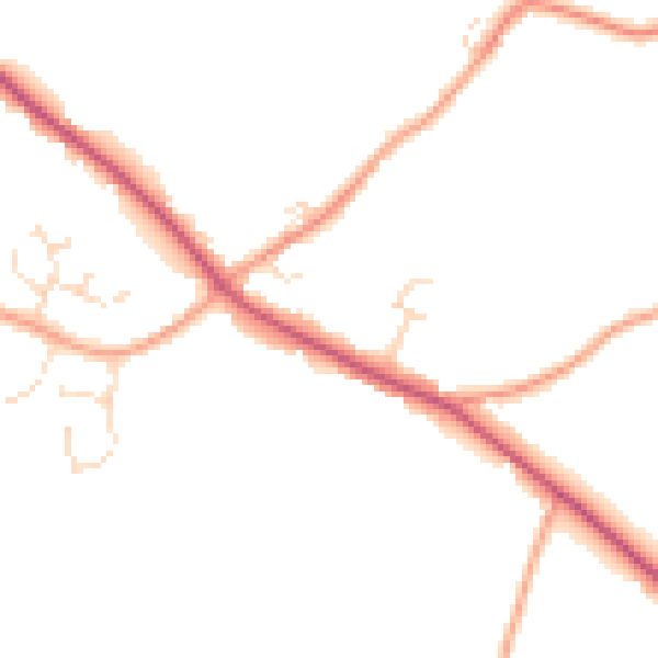 Daytime road noise heatmap for PE11 4PW