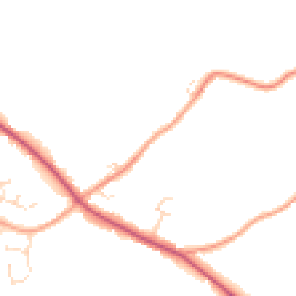 Daytime road noise heatmap for PE11 4PY