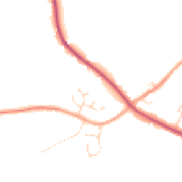 Daytime road noise heatmap for PE11 4QJ