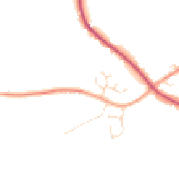 Daytime road noise heatmap for PE11 4QL