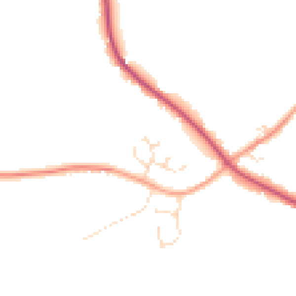 Daytime road noise heatmap for PE11 4QQ