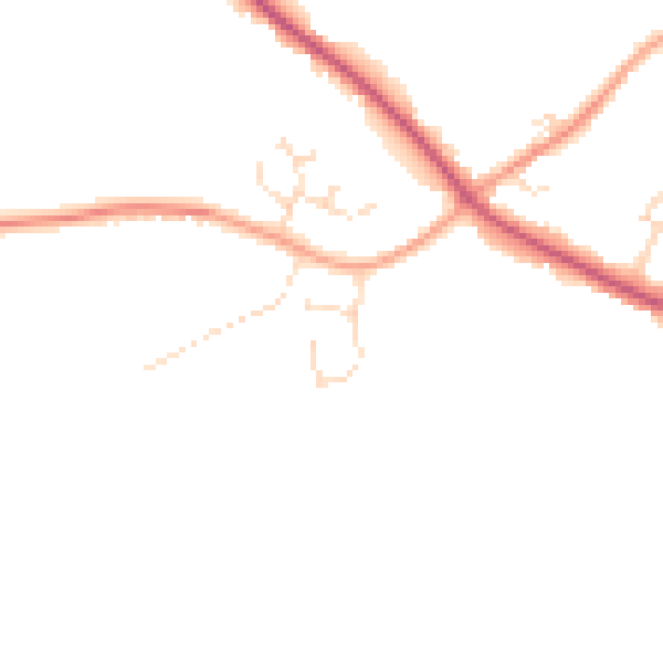 Daytime road noise heatmap for PE11 4QW