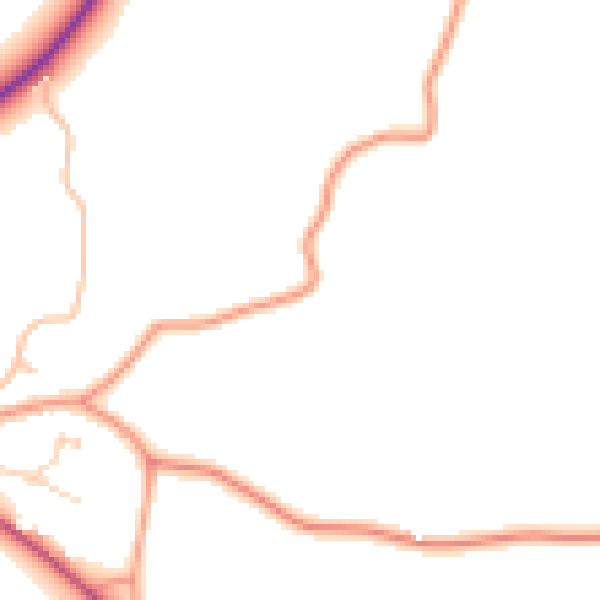 Daytime road noise heatmap for PE11 4SB