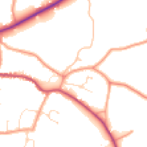 Daytime road noise heatmap for PE11 4TH