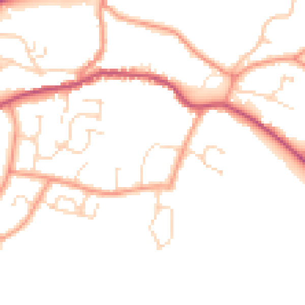 Daytime road noise heatmap for PE11 4TS