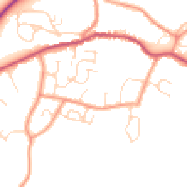 Daytime road noise heatmap for PE11 4TT