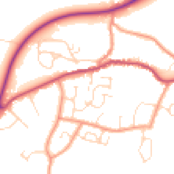 Daytime road noise heatmap for PE11 4US