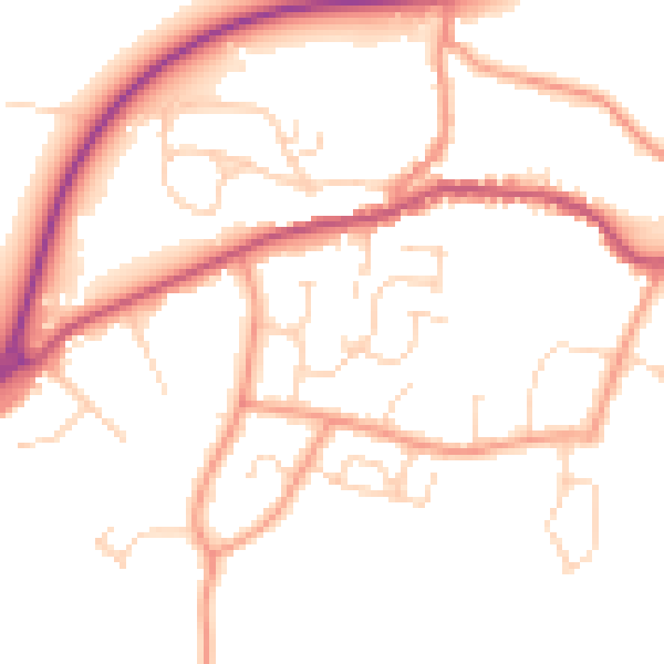 Daytime road noise heatmap for PE11 4XN