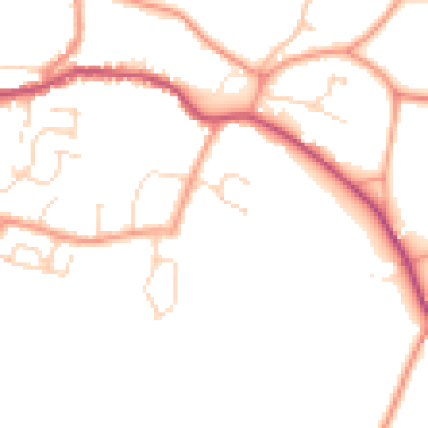 Daytime road noise heatmap for PE11 4YD