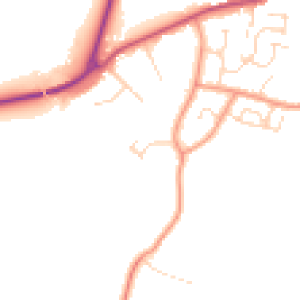 Daytime road noise heatmap for PE11 4YJ