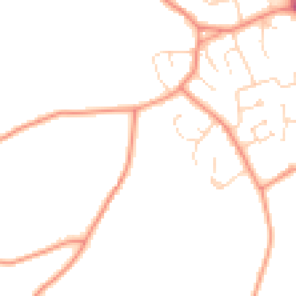Daytime road noise heatmap for PE11 5AD