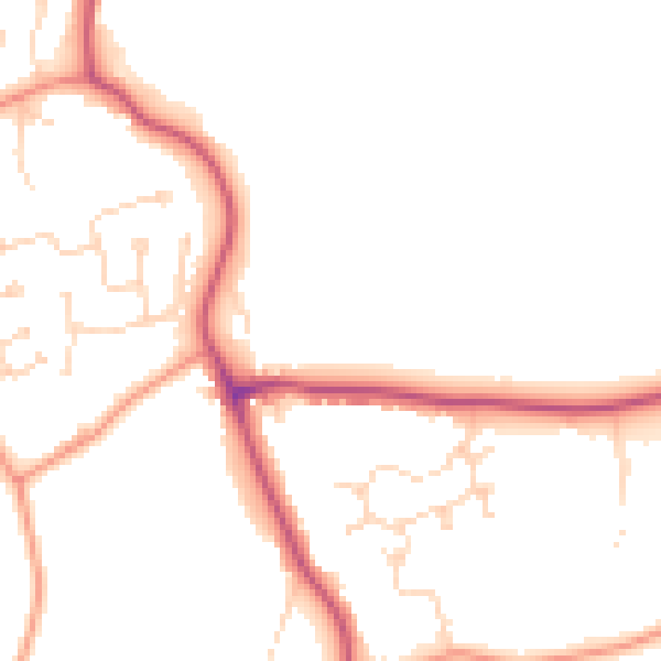 Daytime road noise heatmap for PE11 5AG