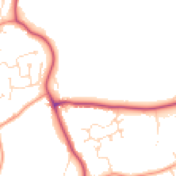 Daytime road noise heatmap for PE11 5AH