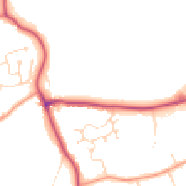 Daytime road noise heatmap for PE11 5AN