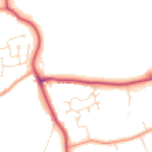Daytime road noise heatmap for PE11 5AQ