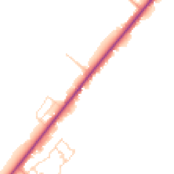 Daytime road noise heatmap for PE11 7AN