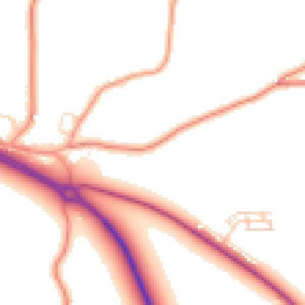 Daytime road noise heatmap for PE12 0AD