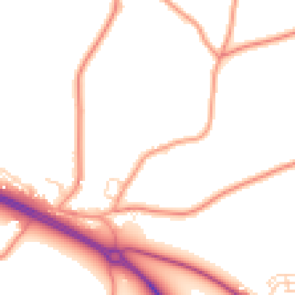 Daytime road noise heatmap for PE12 0AG