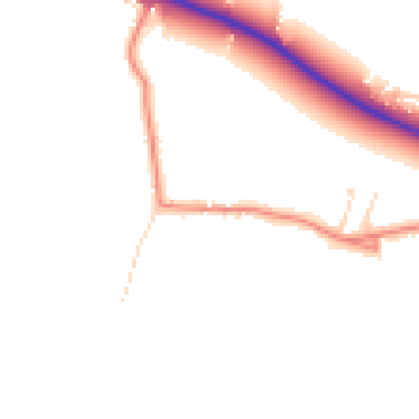 Daytime road noise heatmap for PE12 0BU