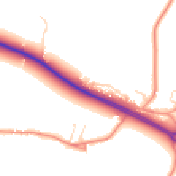 Daytime road noise heatmap for PE12 0BW