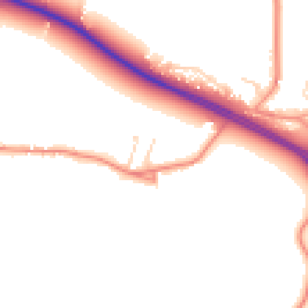 Daytime road noise heatmap for PE12 0BX