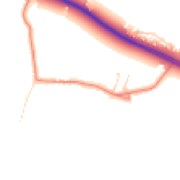 Daytime road noise heatmap for PE12 0BZ