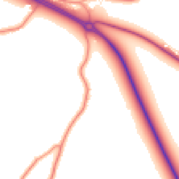 Daytime road noise heatmap for PE12 0DD