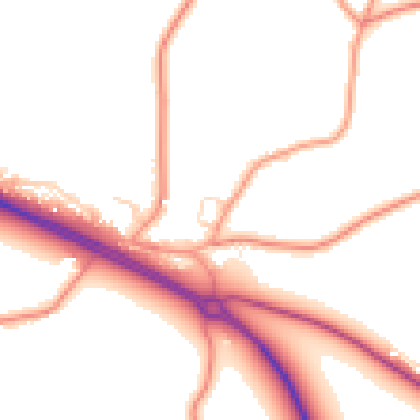 Daytime road noise heatmap for PE12 0DP