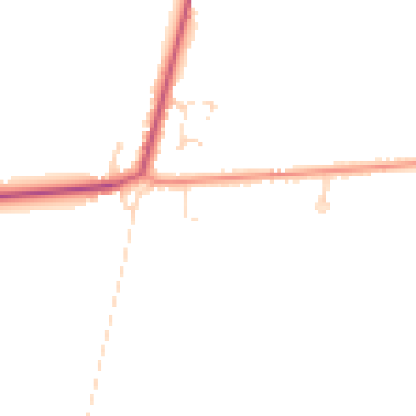 Daytime road noise heatmap for PE12 0FN