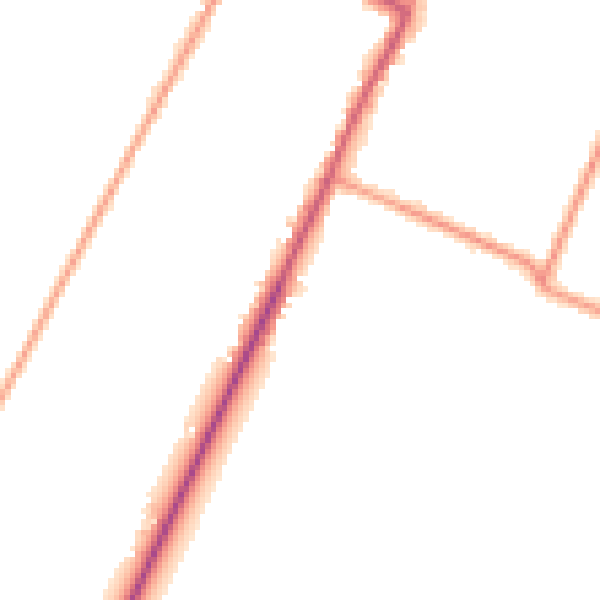 Daytime road noise heatmap for PE12 0NJ