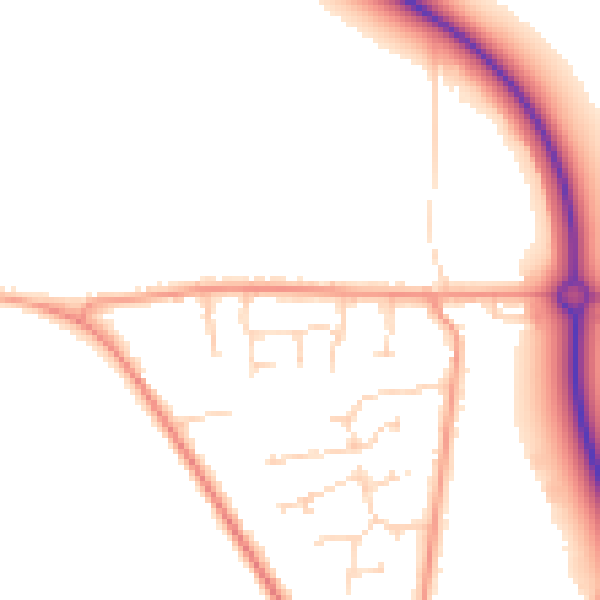 Daytime road noise heatmap for PE12 6AH