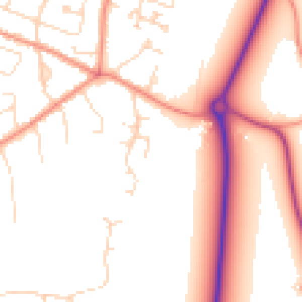 Daytime road noise heatmap for PE12 6BE