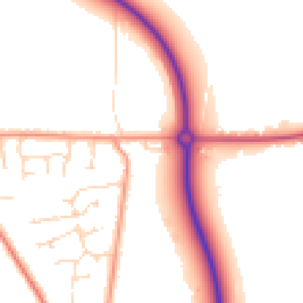Daytime road noise heatmap for PE12 6BN