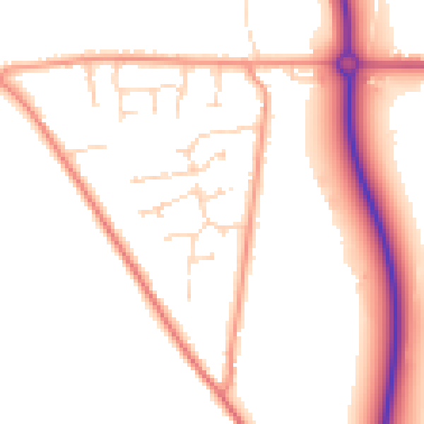 Daytime road noise heatmap for PE12 6FB