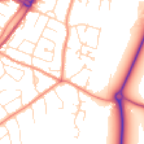 Daytime road noise heatmap for PE12 6FE