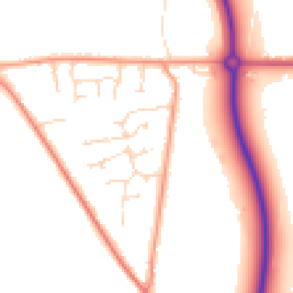 Daytime road noise heatmap for PE12 6FN