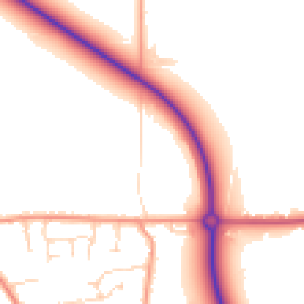 Daytime road noise heatmap for PE12 6FS