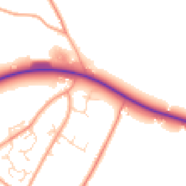 Daytime road noise heatmap for PE12 6GG