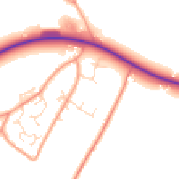 Daytime road noise heatmap for PE12 6GN